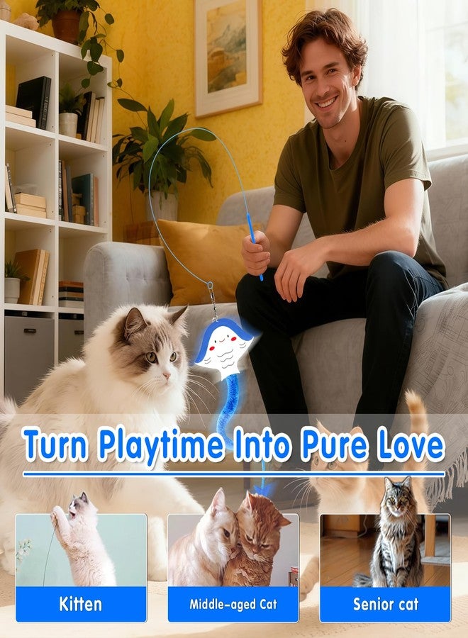 Walfront Cat Toys with Realistic Blue Devilfish Attachment - Perfect for Active Cats & Kittens, Durable & Engaging Toy for Indoor Play, Great Gift for Cats, Safe & Fun Toy for Energetic Cats - Image 5
