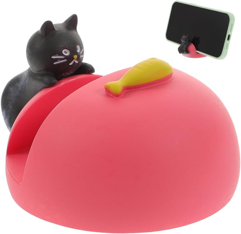 Red Cartoon Cat Phone Stand Stable Holder For Desk And Bed Cell Phones Tablets - Image 1