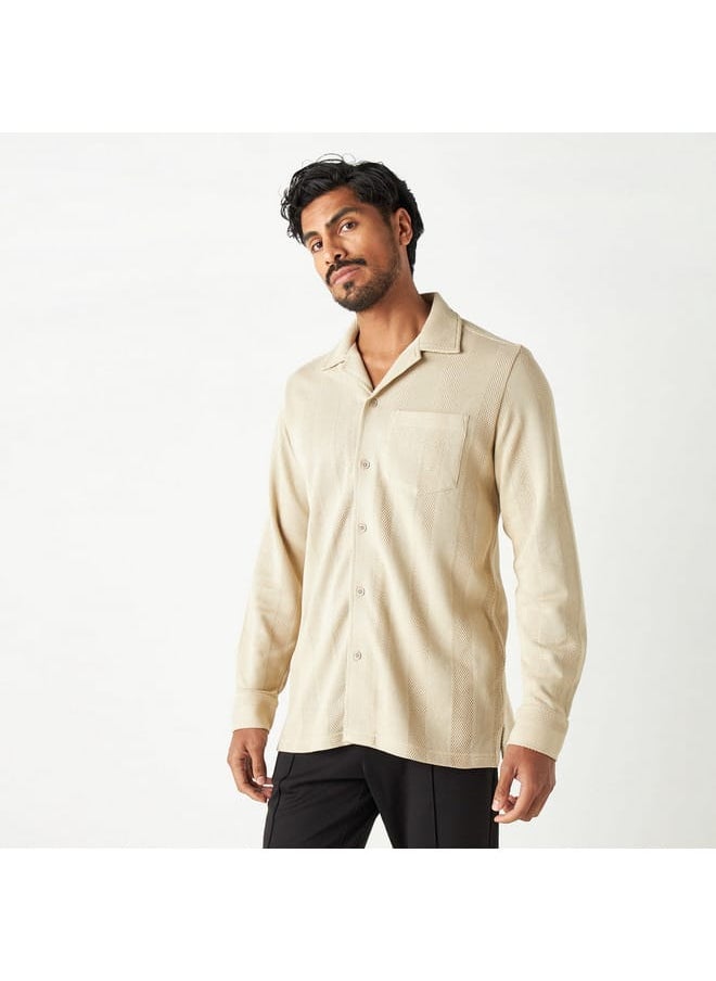 Iconic Iconic Textured Shirt with Long Sleeves  - Image 1