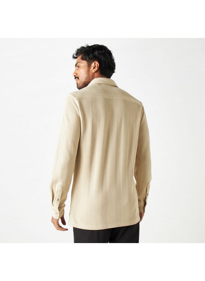 Iconic Iconic Textured Shirt with Long Sleeves  - Image 3