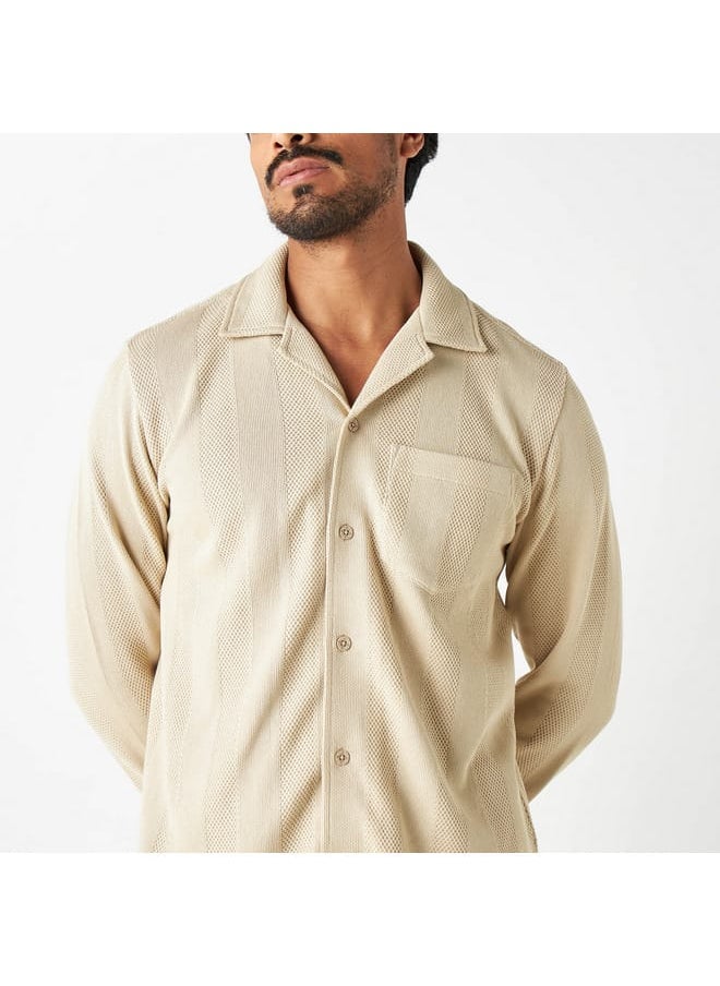 Iconic Iconic Textured Shirt with Long Sleeves  - Image 4