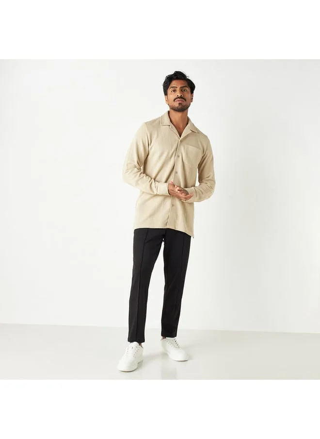 Iconic Iconic Textured Shirt with Long Sleeves