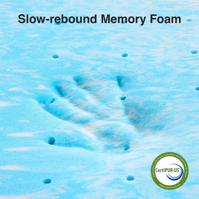 Novilla Memory Foam Mattress Topper Twin XL - 2 Inch Cooling Gel Infused Memory Foam | Slow-Rebound Pressure Relief | CertiPUR Certified | Comfort for Sleeper Sofa, RV, Camper, Dorm Room - Image 3