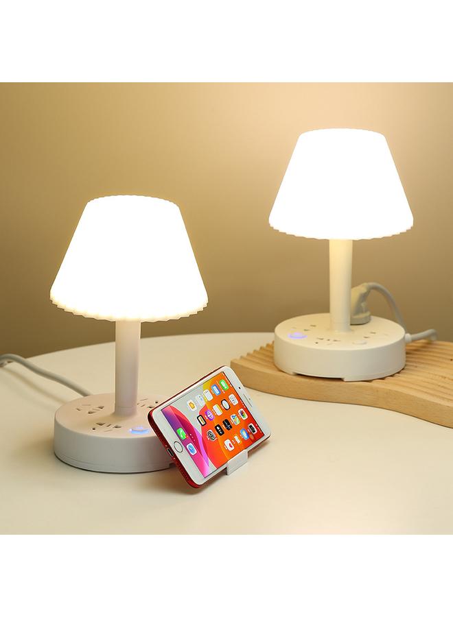 الأزرق جي دبليو مقبس مصباح طاولة متعدد الوظائف ، مصباح سرير متعدد الوظائف ، مصباح سرير متعدد التروس ، ضوء دافئ بارد ، ضوء غرفة نوم منزلية ، أضواء ليلية - Image 5