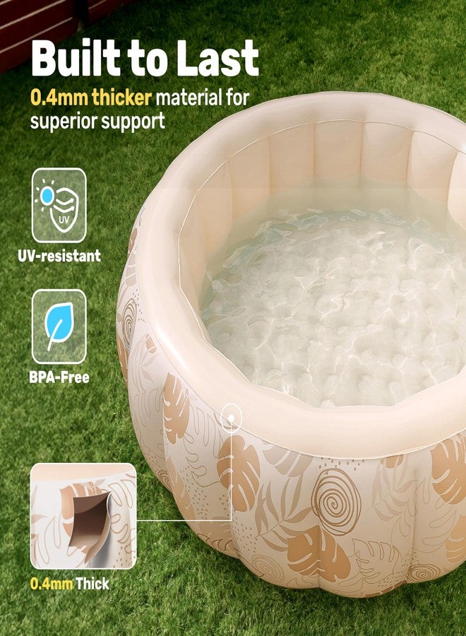 SLOOSH Inflatable Swimming Pool,5.5ft x 20 Inch Full-Sized Blow Up Durable Thickened Luxury Above Ground Family Pool with Comfortable Backrest for Summer Water Party Backyard Garden Lawn,Sandy - Image 3