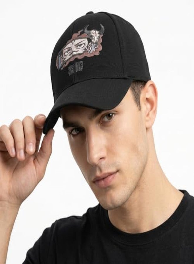 faas Summer Stylish Baseball Sport Cap Men's Baseball Head Hat Stylish All Sports Caps with Adjustable Strap Pack of 1 Unisex Black - Image 3