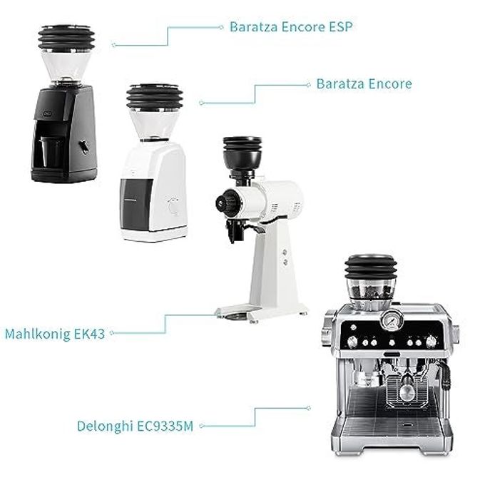 CAFEMASY Silicone Coffee Hopper Bellow Compatible for Baratza Encore ESP Pro Fellow Opus Delonghi Coffee Grinder Silicone Retention Bellow with Lid Coffee Grinder Cleaning Tools Air Blaster Pump Tool - Image 2