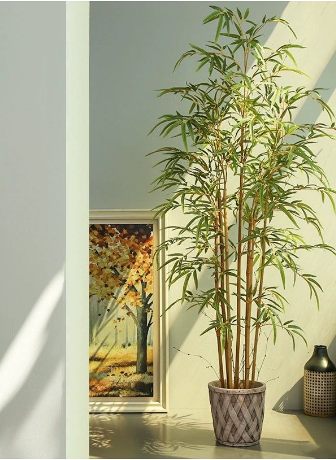 FPC Artificial Bamboo Tree, Real Touch Technology, Artificial Plant with 7 Trunks, Ideal for Home Office Indoor Decoration Equipped With White Stone  - Image 4