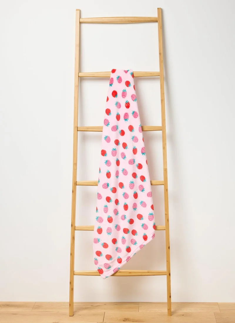 Matalan Baby Pink Strawberry Blanket