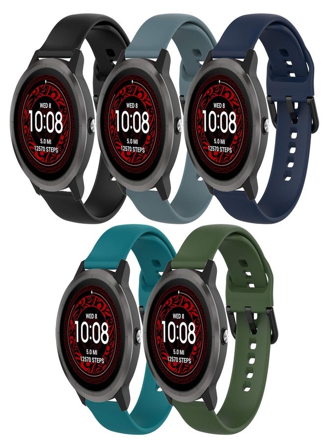 QGHXO سوار بديل من السيليكون الناعم لساعات Garmin Vivoactive 6/5/3 و Garmin Venu Sq 2/Venu 2 Plus/Forerunner 55/Forerunner 165/Vivomove Sport/Vivomove Trend/Approach S40 S42 S12 - Image 2
