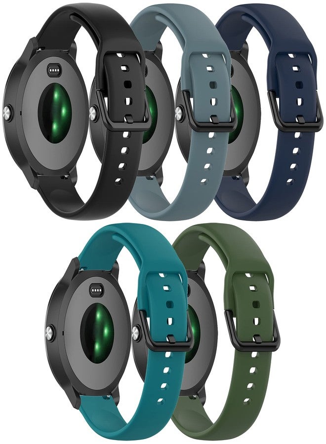 QGHXO سوار بديل من السيليكون الناعم لساعات Garmin Vivoactive 6/5/3 و Garmin Venu Sq 2/Venu 2 Plus/Forerunner 55/Forerunner 165/Vivomove Sport/Vivomove Trend/Approach S40 S42 S12 - Image 1
