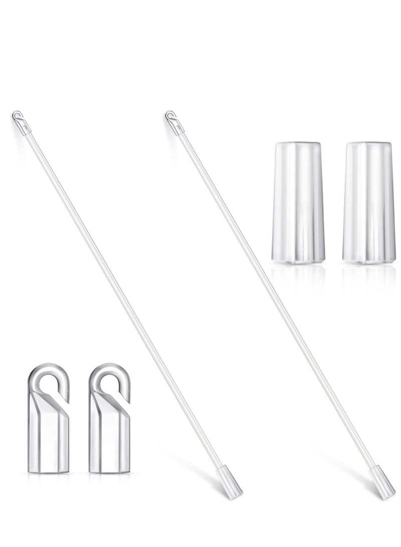 SYOSI 12 Inches 12 piece set Blind Wand Vertical, Blinds Replacement Parts Blind Rod with Hook and Grip Clear Plastic, Blind Opener Long Window Blind Stick Tilt Rod - Image 1