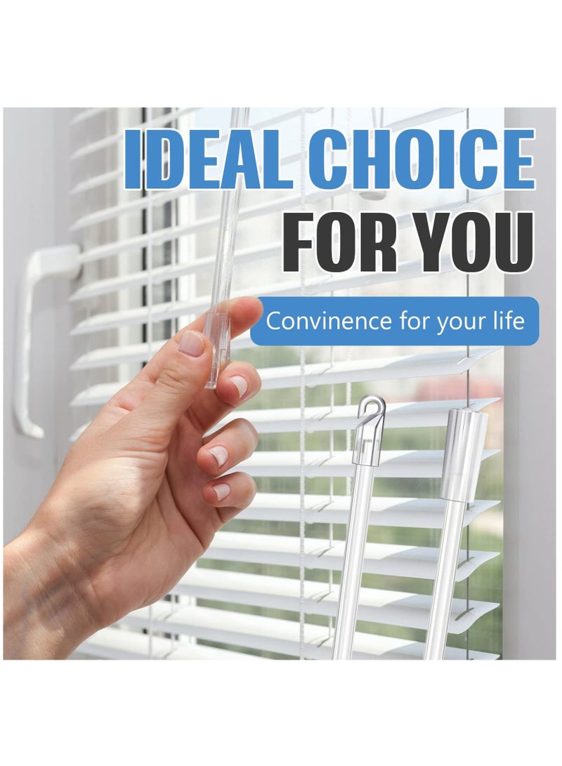 SYOSI 12 Inches 12 piece set Blind Wand Vertical, Blinds Replacement Parts Blind Rod with Hook and Grip Clear Plastic, Blind Opener Long Window Blind Stick Tilt Rod - Image 3