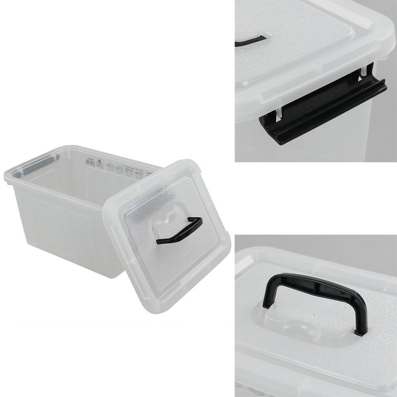 Ggbin 6 Quart Clear Latch Storage Box with Black Handle and Latches - 4 Pack - Image 5