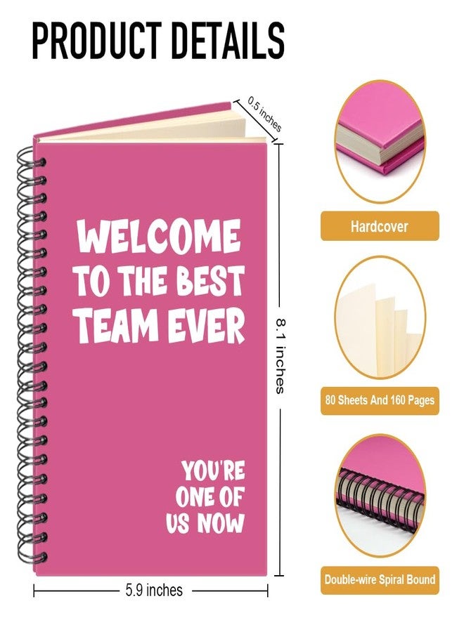PUVOXHO Welcome to The Best Team Ever 160 Blank Pages Magenta Spiral Notebook, Dream Team Appreciate Gifts for Employee Coworker, New Job Gifts for Manager Leader Supervisor, Notebooks for Work(YH) - Image 2
