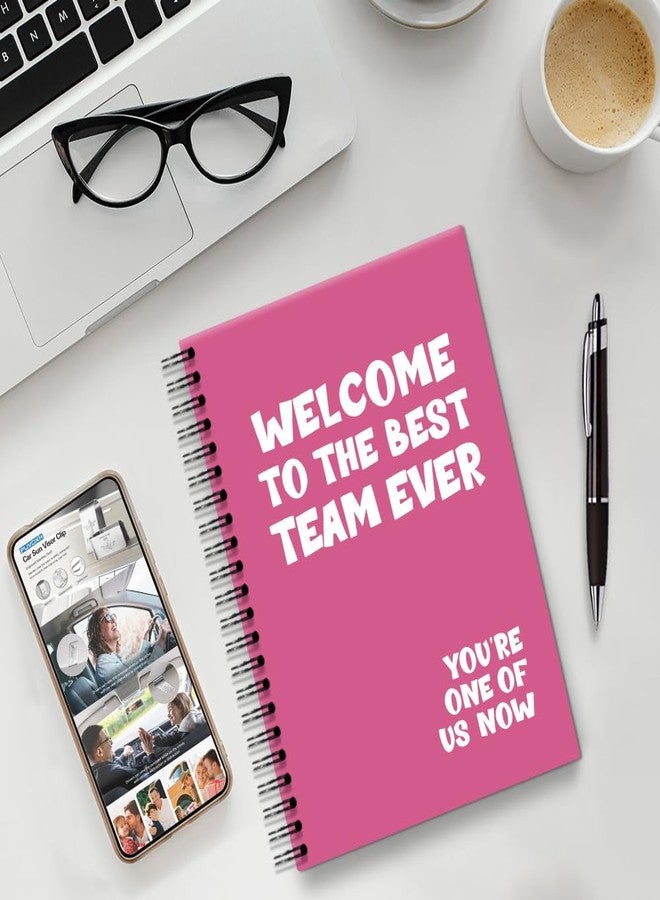 PUVOXHO Welcome to The Best Team Ever 160 Blank Pages Magenta Spiral Notebook, Dream Team Appreciate Gifts for Employee Coworker, New Job Gifts for Manager Leader Supervisor, Notebooks for Work(YH) - Image 3