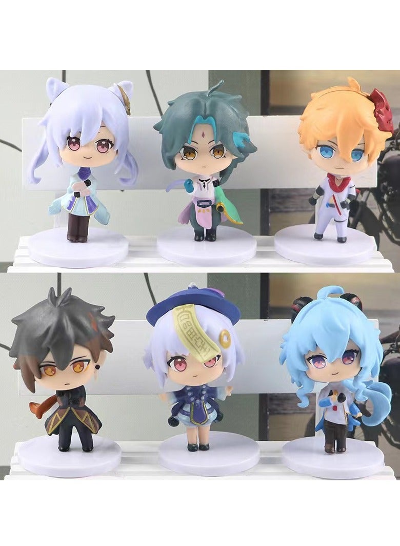 جينشين تأثير الشكل أنيمي سلسلة نموذج لعبة في سن المراهقة هدية سطح المكتب الديكور ( 6 قطع ) - Image 1