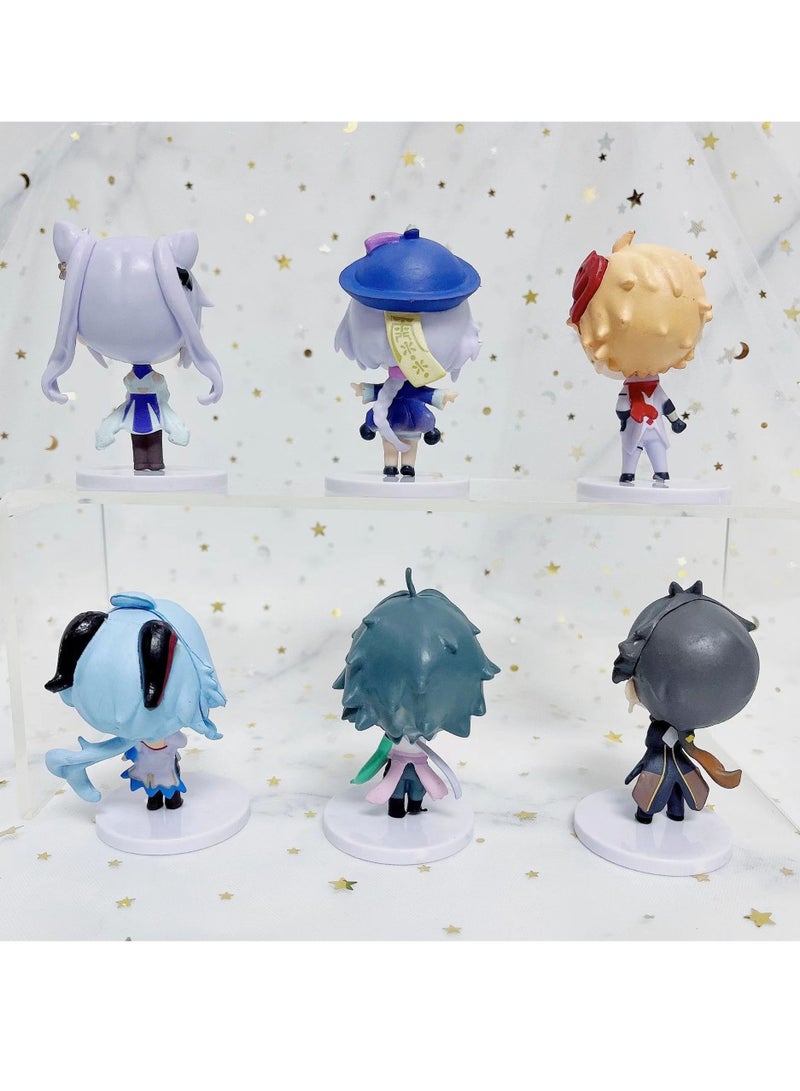 جينشين تأثير الشكل أنيمي سلسلة نموذج لعبة في سن المراهقة هدية سطح المكتب الديكور ( 6 قطع ) - Image 3