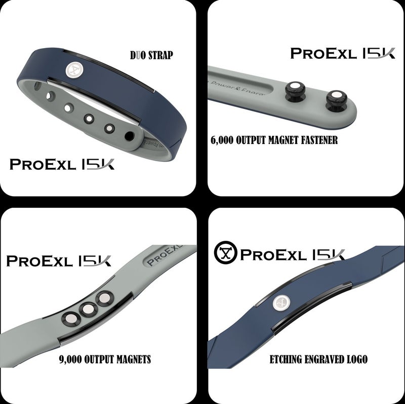 ProExl® 15K Sports Magnetic Bracelet 100% Waterproof and Fully Adjustable - (Navy Gray) - Image 5