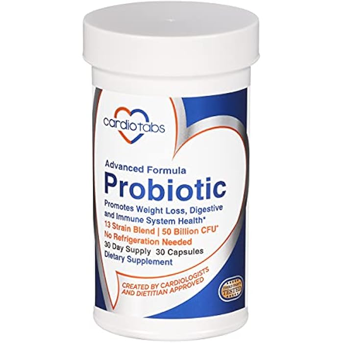 CardioTabs Advanced Probiotic w/ 50 Billion CFU Per Serving, Shelf Stable, Men's and Women's Probiotic Supplement to Stay Fit, 30 Capsules - Image 1