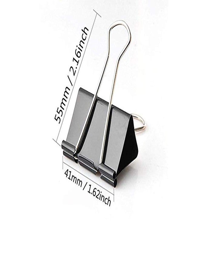 KANABEE 41 mm Black Large Paper Clips for Notes Letter, Papers,Binder Clamps in Office, Home, School, Institutions, Paper Holding Capacity Files Organized and Secure (Pack of 12 Pcs) - Image 2