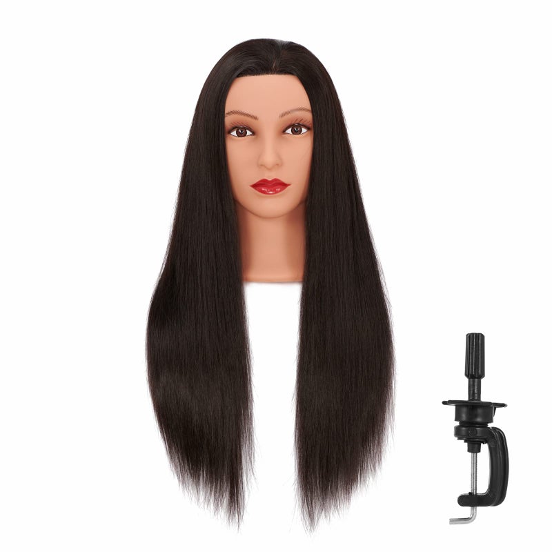 Headfix 2628 Long Hair Mannequin Synthetic Fiber Hairdresser Practice Styling Training Cosmetology Manikin Doll With Clamp Stand 6F1919LB0220