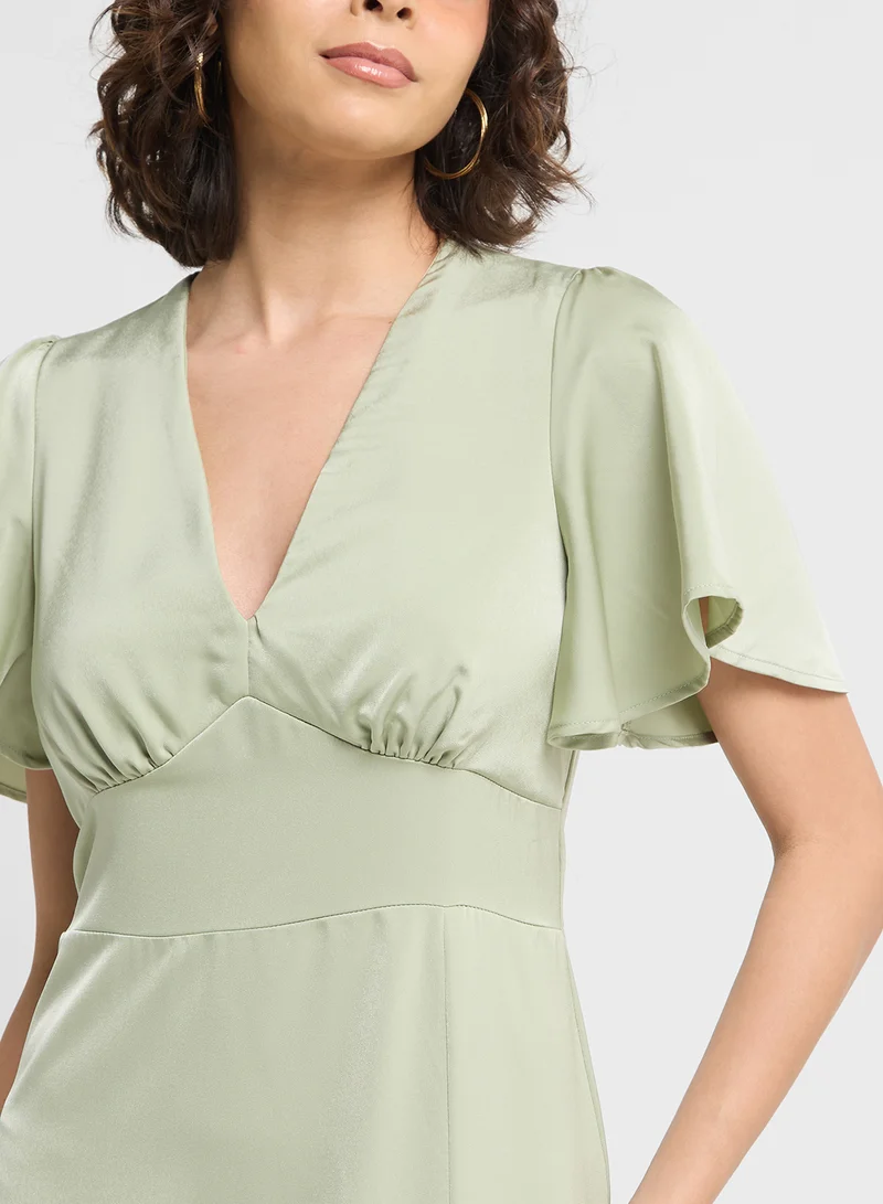 ELLA Flutter Sleeve Maxi Dress