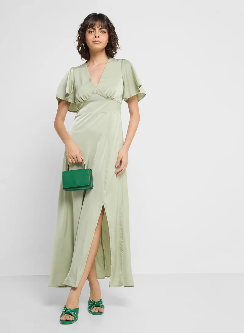 ELLA Flutter Sleeve Maxi Dress