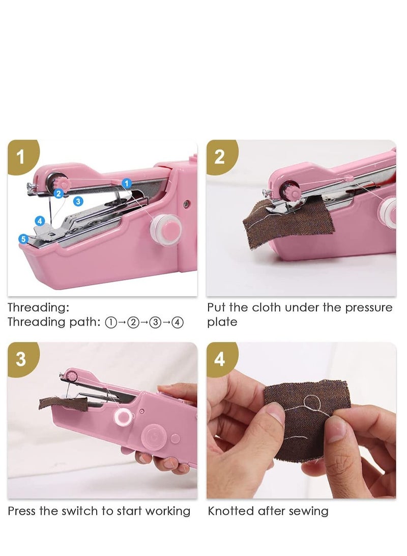 Zikra Handheld Sewing Machine Hand Held Sewing Device Tool Mini Portable Cordless Sewing Machine Essentials for Home Quick Repairing and Stitch Handicrafts Portable Easy to Operate for Beginners - Image 4