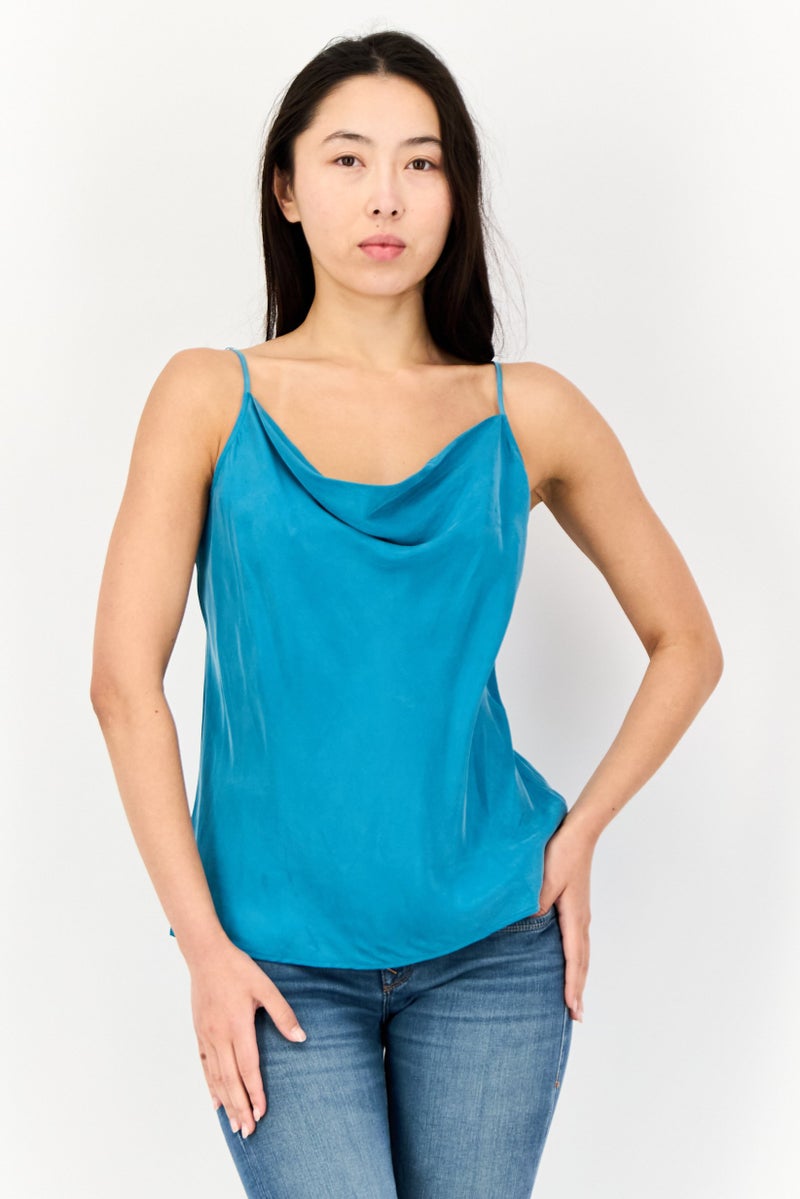 SALSA بلوزة نسائية بدون أكمام بتصميم عنق دائري، تركواز - Image 1