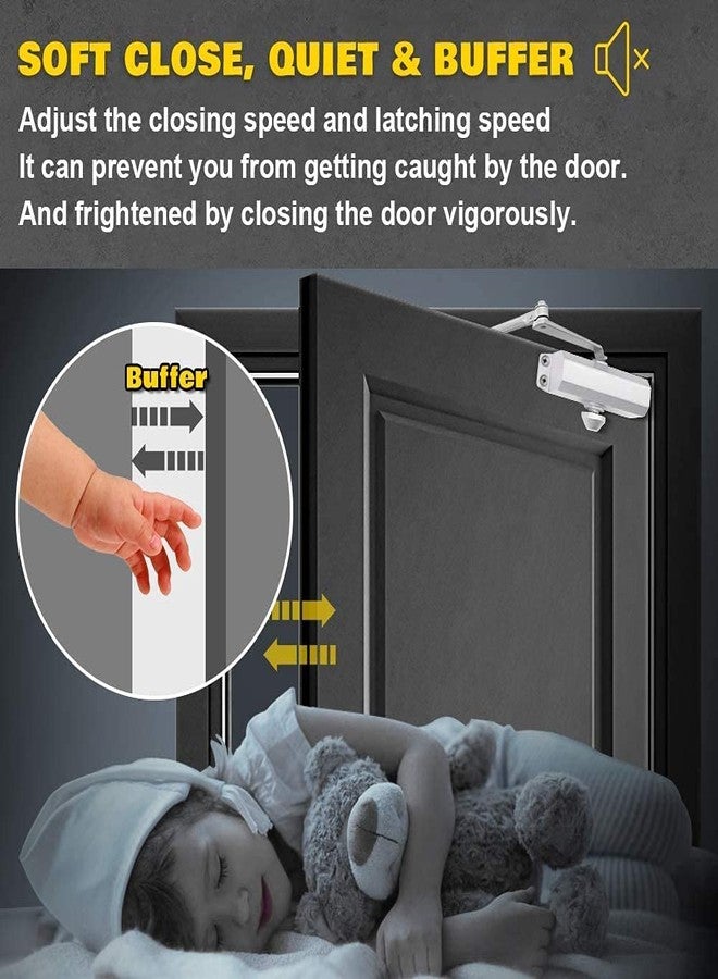 Marie Hold Open Door Closer Applies Regular,Top Jamb Mounting,Adjustable Automatic Size 2 Door Closer for 55-99 lbs Residential and Commercial Light Doors - Image 4