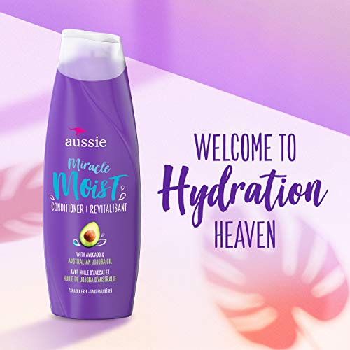 Aussie, ParabenFree Miracle Moist Conditioner w Avocado Jojoba Oil For Dry Hair, Citrus, 12.1 Fl Oz - Image 3