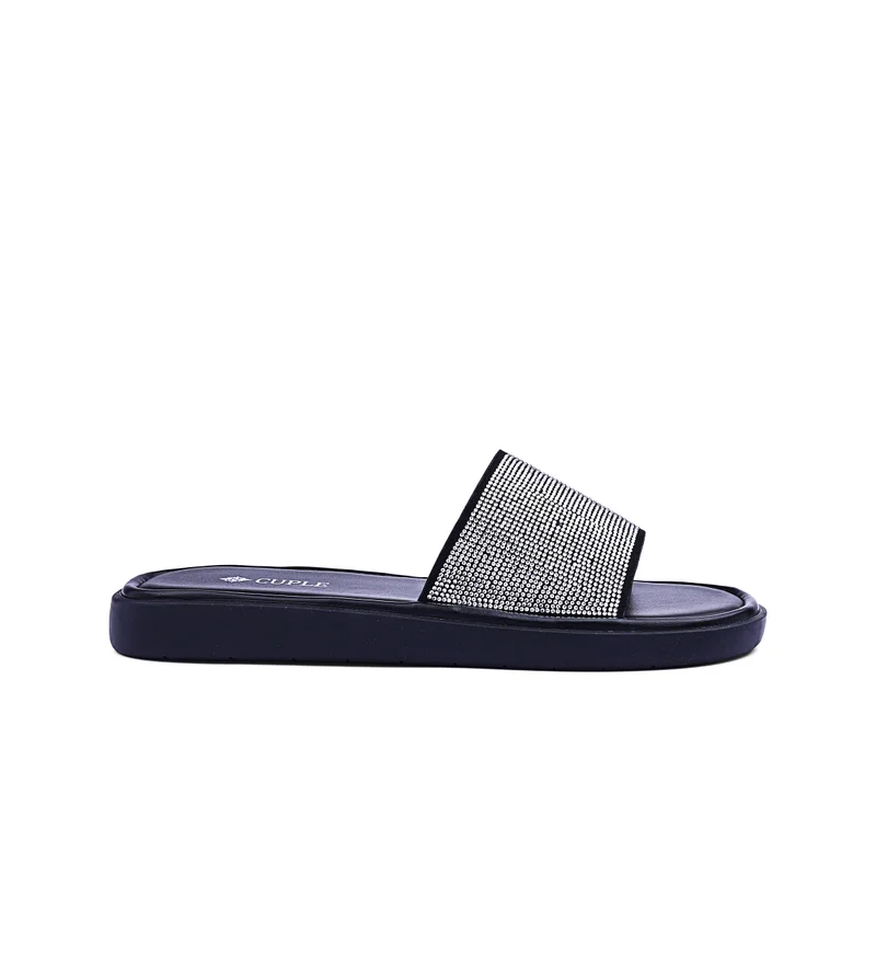 كابلي Womens flat wide platform slide sandals
