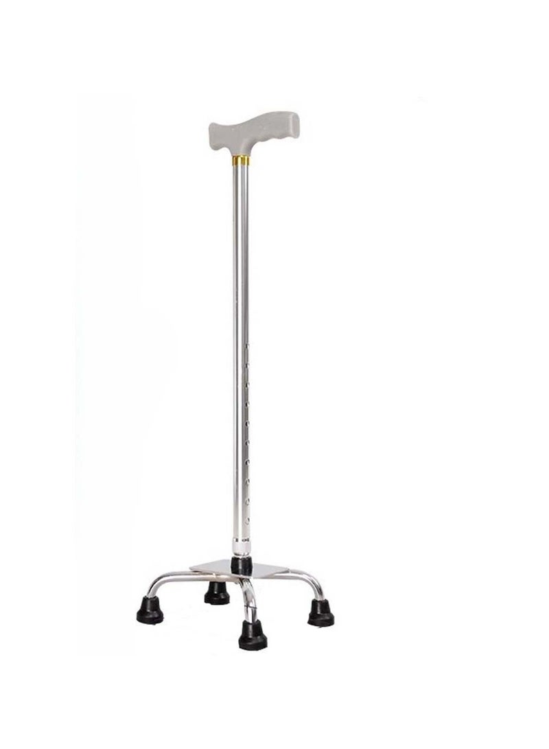 Huitich Small Silver Four-Legged Aluminum Cane Walker Lightweight Anti-Slip Walking Aid for Elderly  - Image 1
