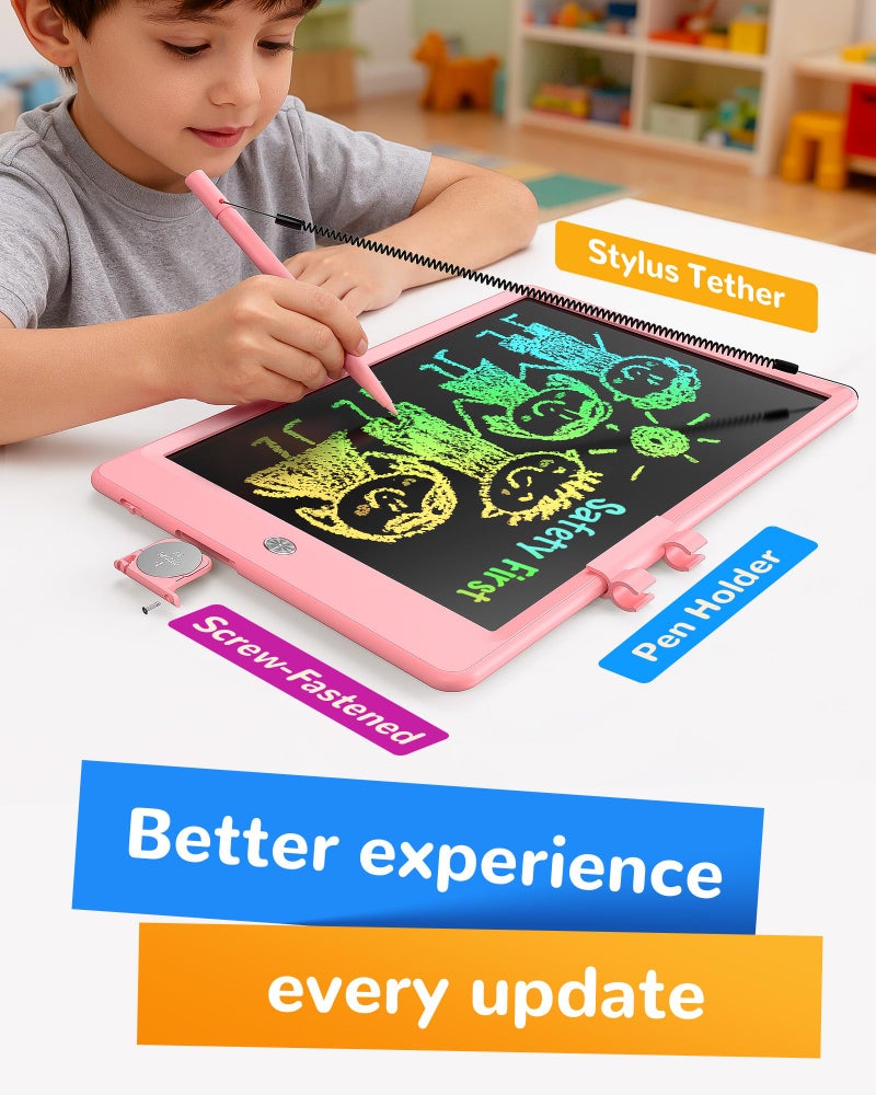 KOKODI تابلت كتابة LCD من كوكودي، هدايا للأطفال من عمر 3 سنوات، لوح رسم ملون بحجم 10 بوصات، لوحات رسم إلكترونية قابلة للمسح وإعادة الاستخدام، لعبة تعليمية وتعلمية للأطفال - Image 3