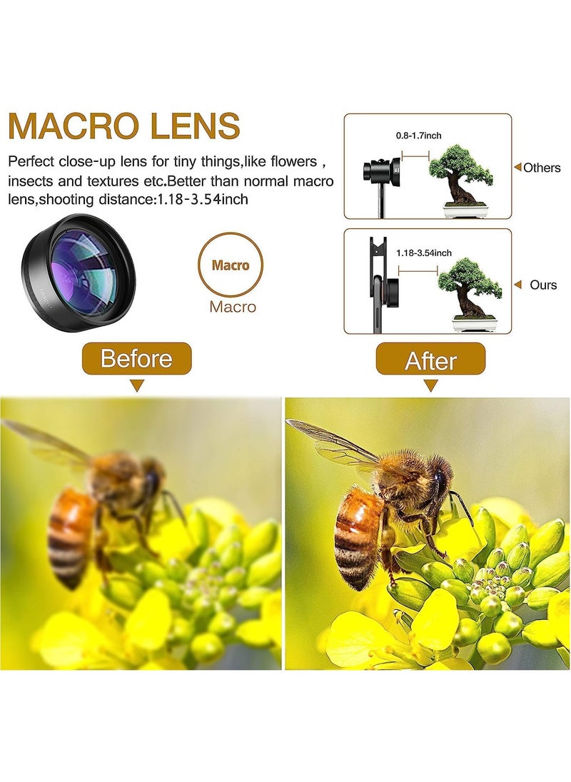 Generic - Phone Camera Lens,Upgraded 3 in 1 Phone Lens Kit-198° Fisheye Lens + Macro Lens + 120° Wide Angle Lens,Clip on Cell Phone Lens Kit Compatible with iPhone Samsung Android Smartphones - Image 1