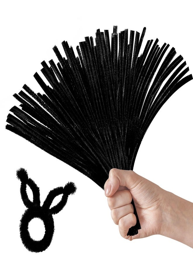 Yoblink 100PCS Black Pipe Cleaners,Pipe Cleaners Craft Bulk,Black Pipe Cleaner for Hair - Image 1