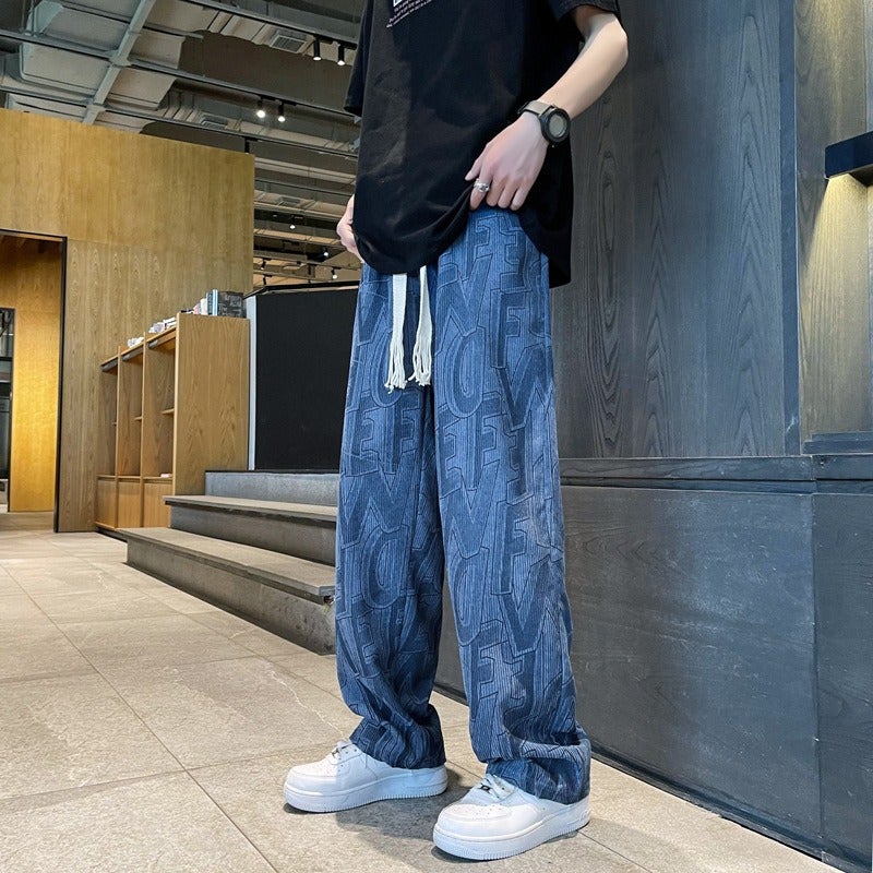 Mens Casual Pants Hip Harajuku Style khaki (fleece-lined)  - Image 5