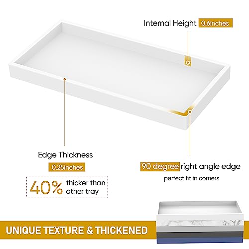 EG-SIPRO Bathroom Counter TrayEGSIPRO HighGrade Thickened Silicone Bathroom Vanity TrayShatterproof Durable Rectangle Bathroom Soap Dispenser Tray for Bathroom CountertopWhiteSmallLarge EGTRAY - Image 3