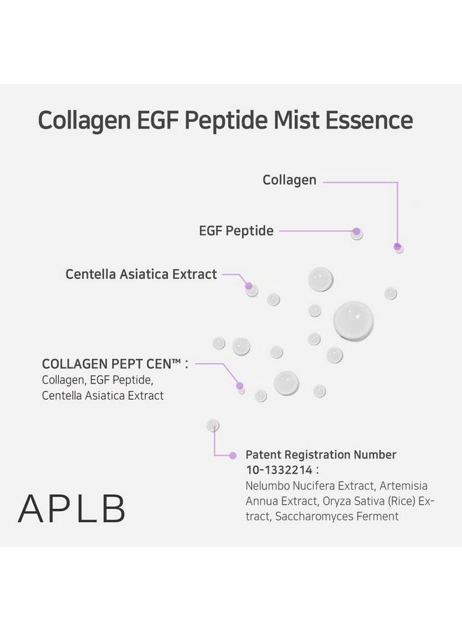 ايه بي ال بي Collagen Egf Peptide Mist Essence Collagen Pept Cen™ 27.2% 3.55 أونصة سائلة/عناية مرنة للعناية بالبشرة الكورية، تجديد الرطوبة، تنشيط البشرة بلطف وتحسين ملمس البشرة - Image 4