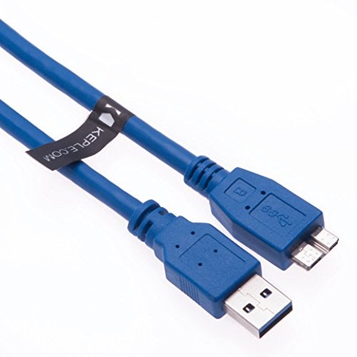 Keple USB Micro-B Cable for LaCie Porsche Design, Slim, P'9230, Rugged Mini, Triple, Sony SL-BG1, HD-S1A, SL-BG1, HD-SG5, HD-E2, HD-E1, HD-EG5, Freecom 35610, Fuji X-T2, GFX 50S, Hard Drive (3ft) - Image 1