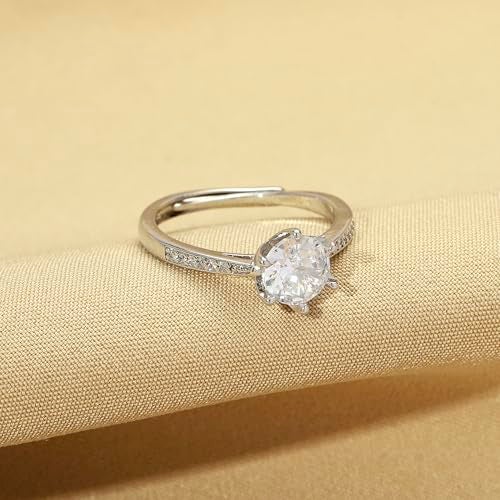 SALTY Anti Tarnish Luster Promise Finger Ring for Women | Adjustable Fancy Jewellery Design | Latest Fashion Accessories for Girls | Minimal Jewelry | Ideal for Gifting | Marriage, Birthday | Gift for Valentine Day - Image 3