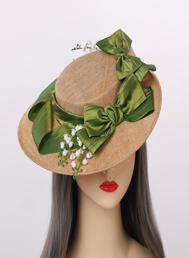 COSDREAMER Girls Women Victorian Tea Party Sun Hat Lolita Flower Straw Hats Beach Hats, M, One Size - Image 3