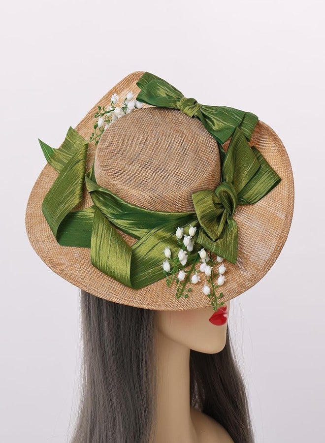 COSDREAMER Girls Women Victorian Tea Party Sun Hat Lolita Flower Straw Hats Beach Hats, M, One Size - Image 4