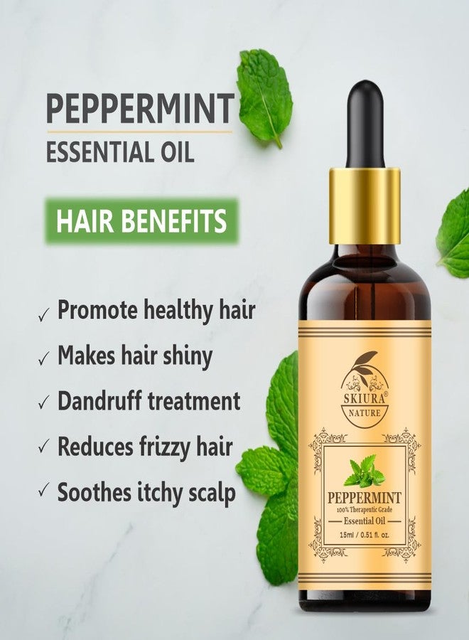 Skiura nature Peppermint Essential Oil, (15 ML) For Hair Growth, For Cold, For Ants & Insects - Image 3
