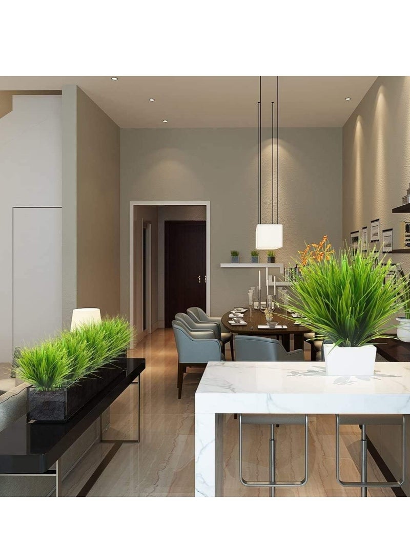 Barakah Artificial Plants Plastic Wheat Grass Greenery Shrubs UV Resistant Fake Outdoor Plants for Farmhouse Home Garden Wedding Indoor Outside Home Garden Decoration 6pcs Grasses - Image 3