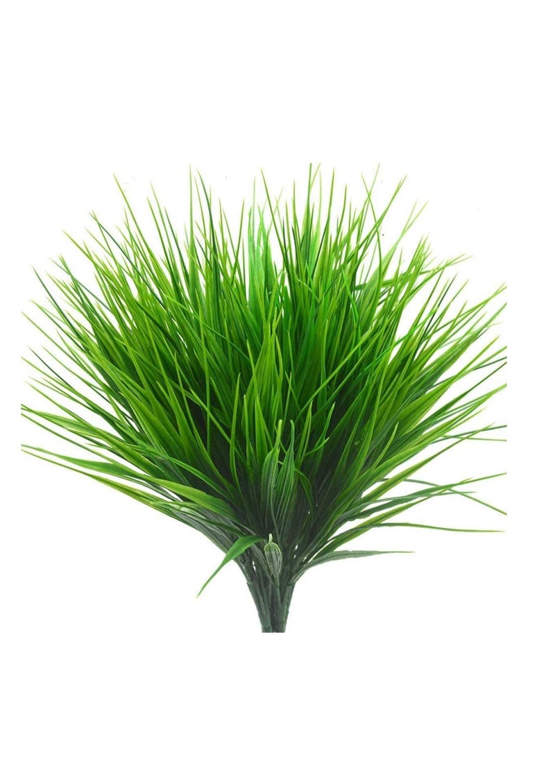 Barakah Artificial Plants Plastic Wheat Grass Greenery Shrubs UV Resistant Fake Outdoor Plants for Farmhouse Home Garden Wedding Indoor Outside Home Garden Decoration 6pcs Grasses - Image 1