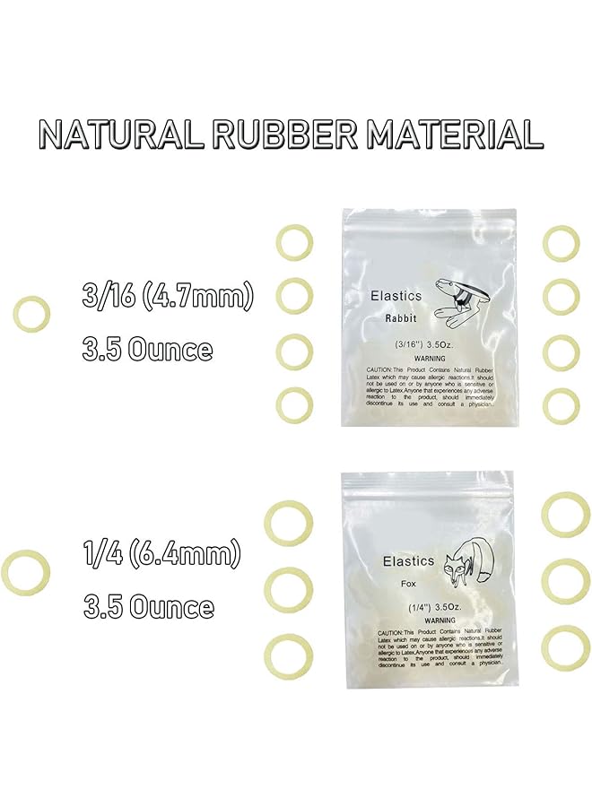 إيروريكس 3 16 و 1 4 بوصة أشرطة مطاطية تقويمية، عبوة من 500 شريط مطاطي متوسط الوزن 3.5 أونصة، ضفائر شعر لإصلاح فجوة الأسنان، عبوة من 5 أشرطة مرنة مجانية لتقويم الأسنان - Image 2