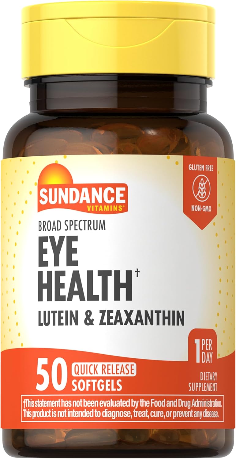 Sundance Lutein and Zeaxanthin Supplement  50 Softgels  for Eye Health  NonGMO and Gluten Free Formula - Image 1