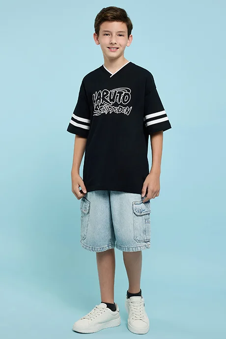 أر أند بي Washed Denim Shorts with Button Closure